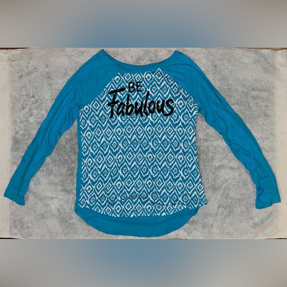 Vintage Justice Girls Long Sleeve Shirt “Be Fabulous” size 20